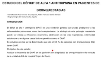 Estudio del déficit de alfa 1 en paciencia bronquiectasia